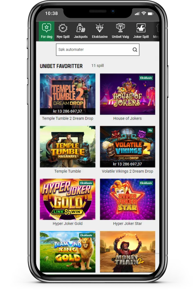 Unibet casino på mobil