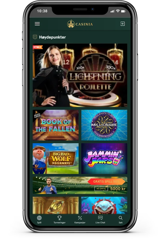 Casinia Casino på mobil