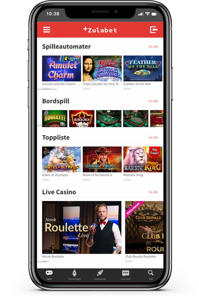 Zulabet casino på mobil