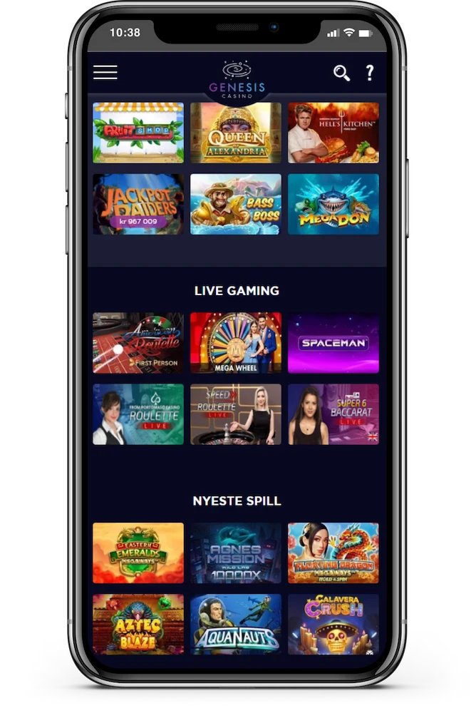 Genesis Casino på mobil