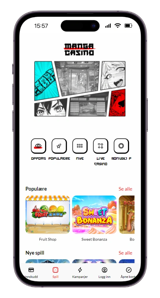 Manga Casino på mobil