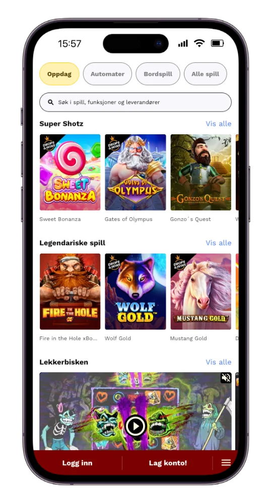 Shotz casino på mobil